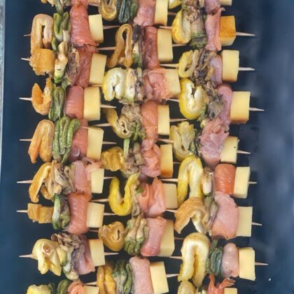 Pincho de Queso Ahumado y Salmón Ahumado