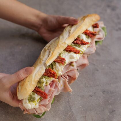 Sandwich de Jamón Cocido Ahumado y Straciatella